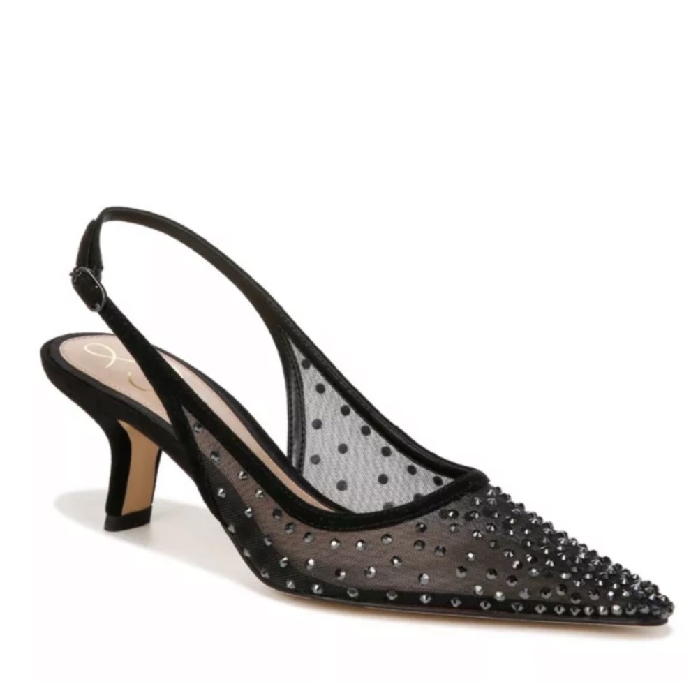 Sam Edelman Bianka Slingback Pump Black Mesh